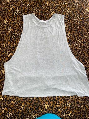 In Luv Women's Light Gray Muscle Tank Tee